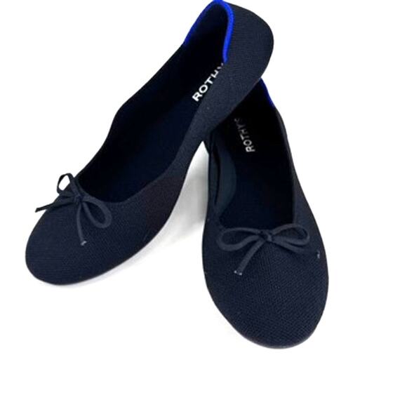 Rothy's The Ballet Flat Black Size 9.5 - Picture 2 of 7